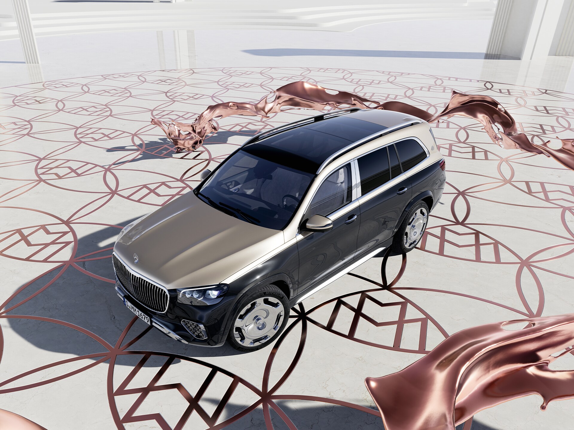 GLS SUV | Mærket | Mercedes-Maybach Mercedes-Maybach GLS SUV set oppefra.