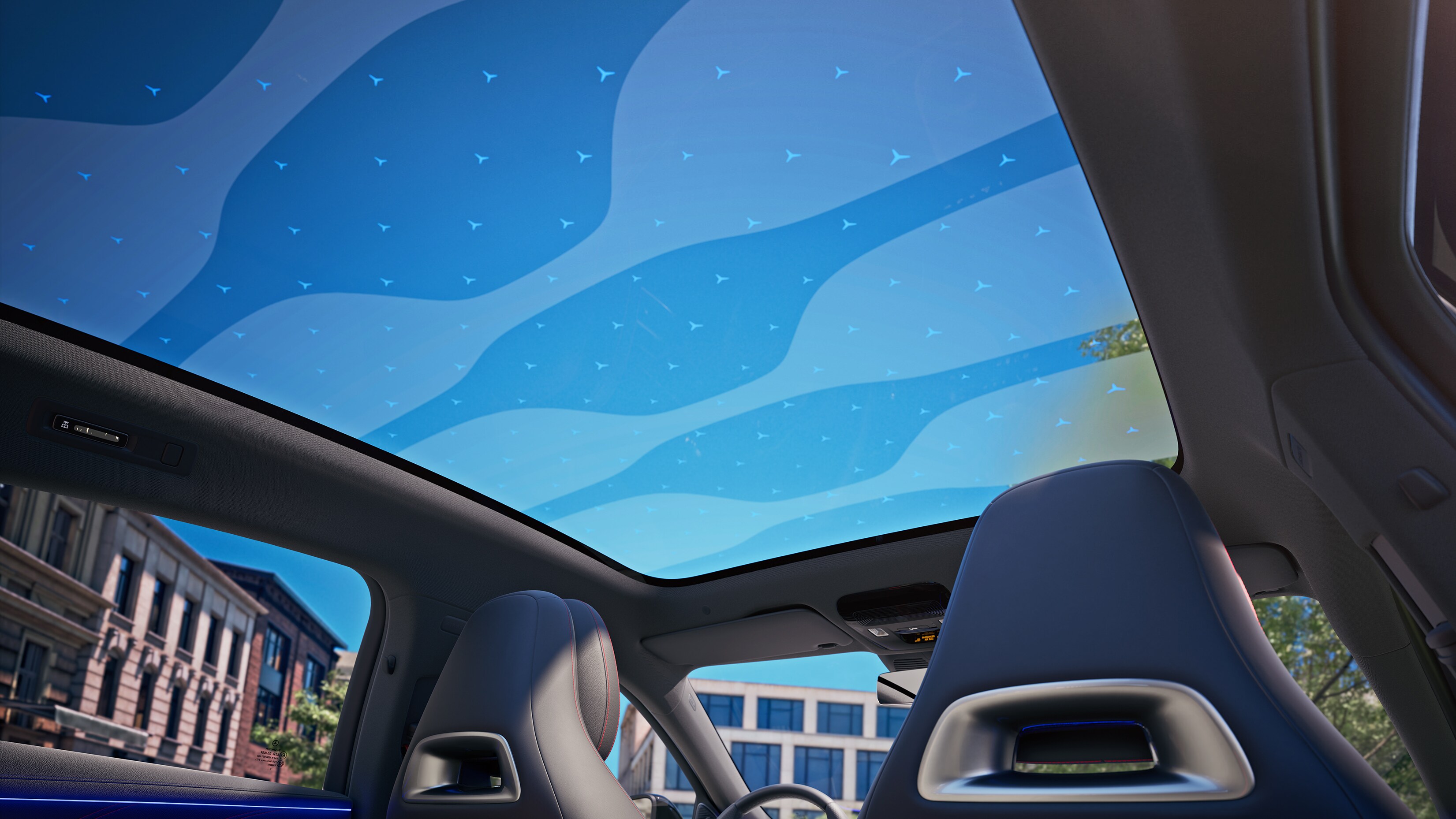 Den nye fuldelektriske C-Klasse | Mercedes-Benz SKY CONTROL panoramataget i den nye elektriske C-Klasse